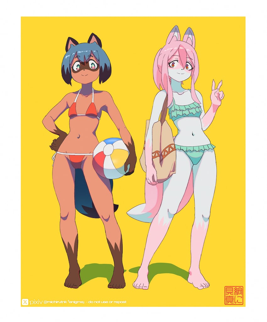 kagemori michiru and hiwatashi nazuna (brand new animal) drawn by michirutnk