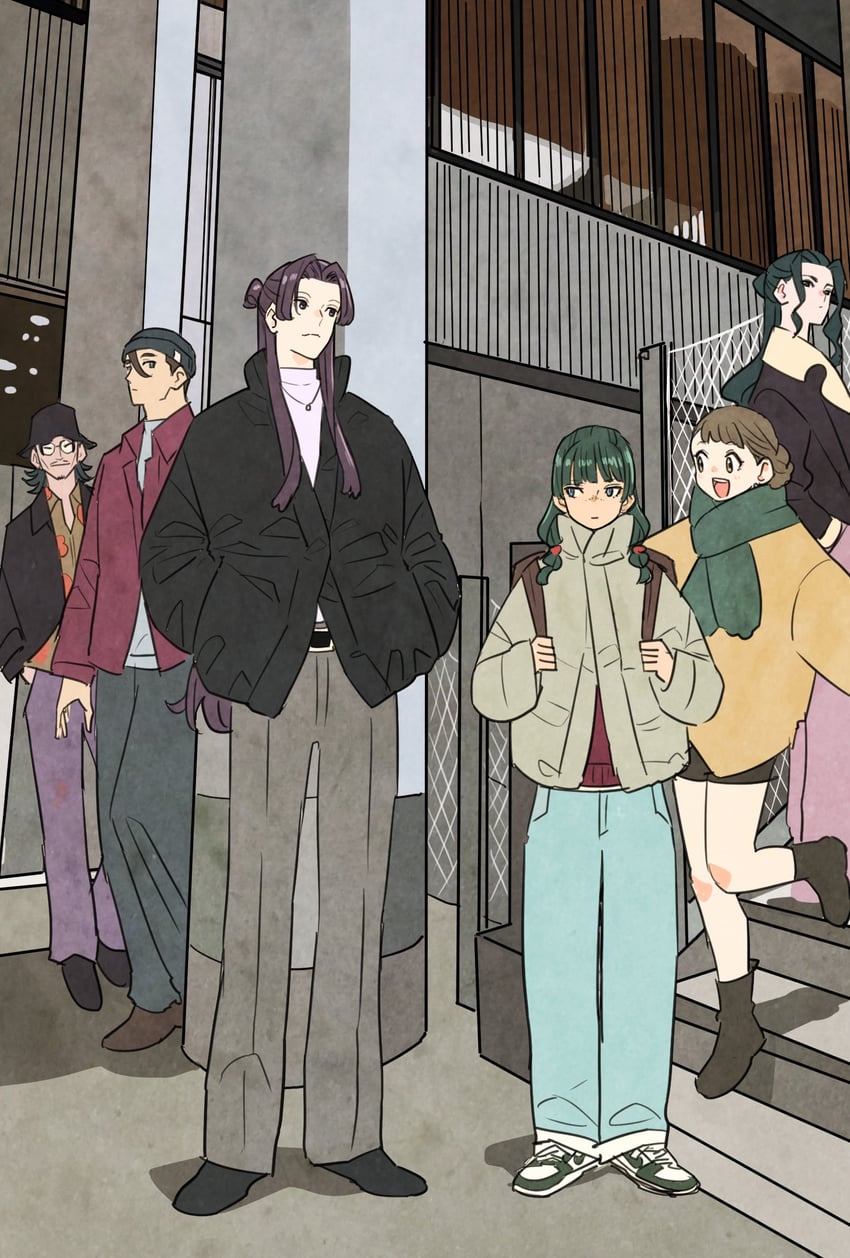 maomao, jinshi, xiaolan, gaoshun, lakan, and 1 more (kusuriya no hitorigoto) drawn by takeuchi_ryousuke