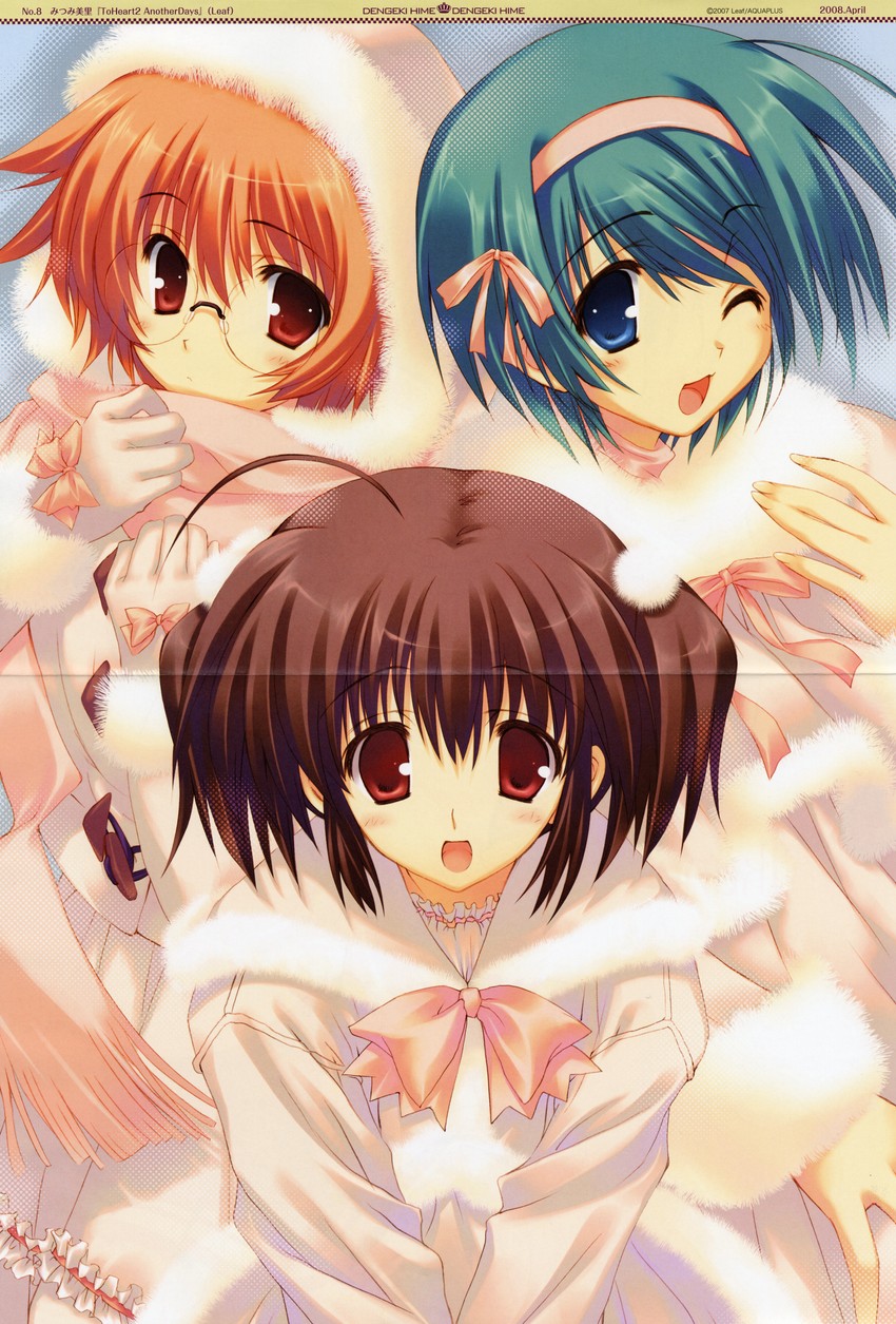 yuzuhara konomi, yoshioka chie, and yamada michiru (to heart and 2 more) drawn by mitsumi_misato