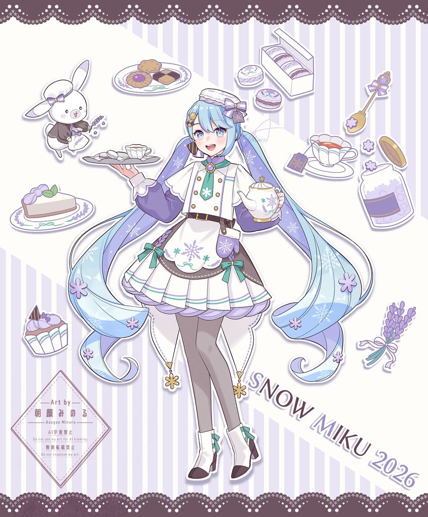 hatsune miku, yuki miku, and rabbit yukine (vocaloid) drawn by asagao_minoru