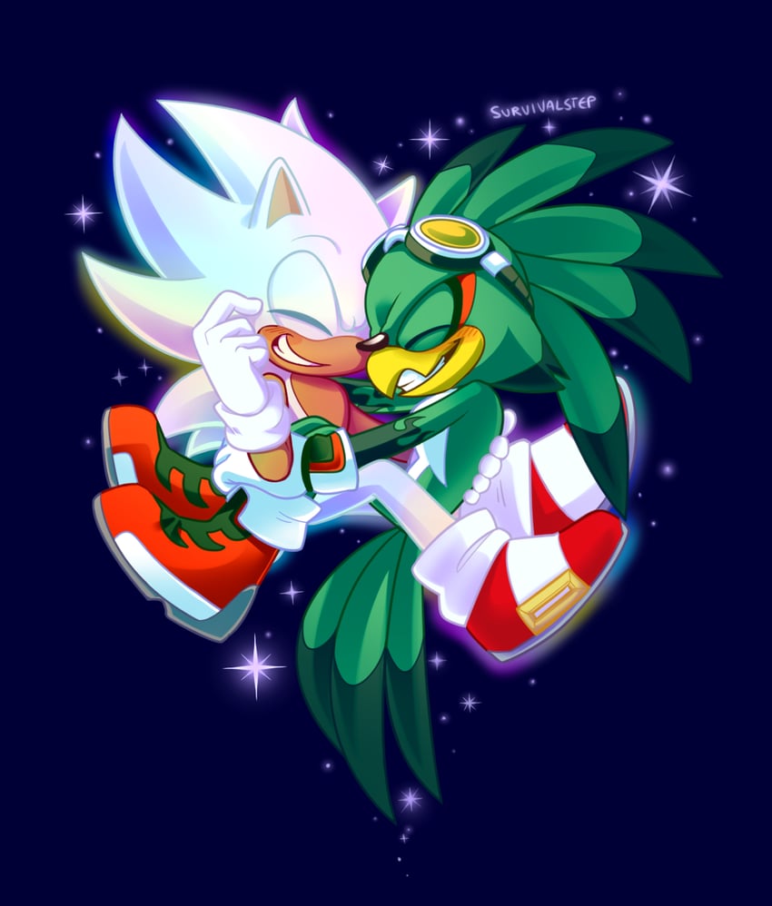 sonic the hedgehog, jet the hawk, and hyper sonic (sonic and 1 more) drawn by survivalstep