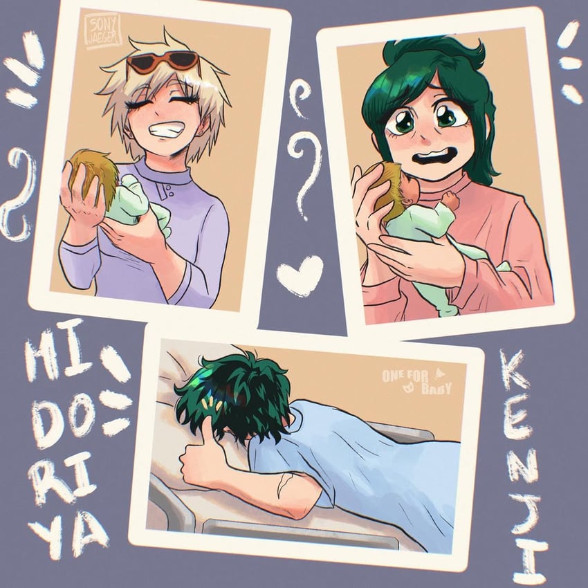 midoriya izuku, bakugou mitsuki, and midoriya inko (boku no hero academia)