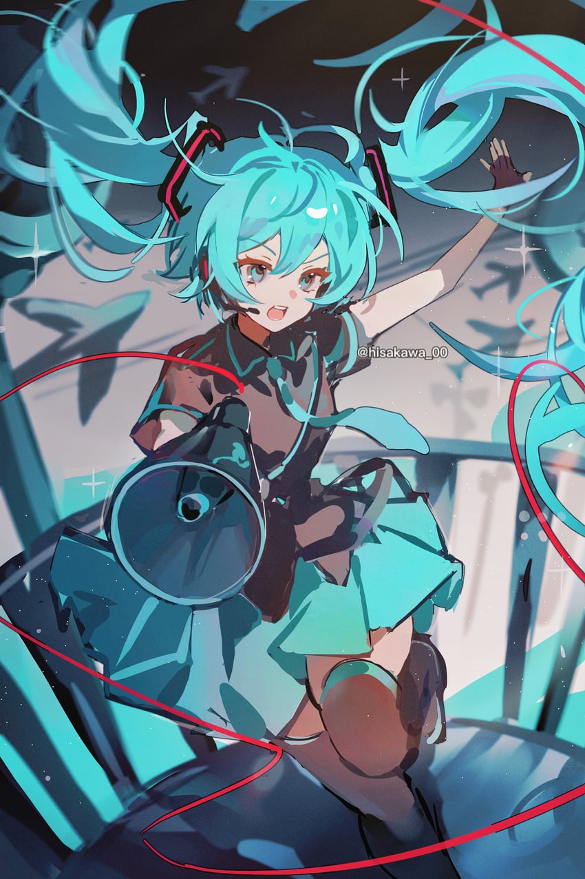 hatsune miku (vocaloid and 1 more) drawn by hisakawa_sora