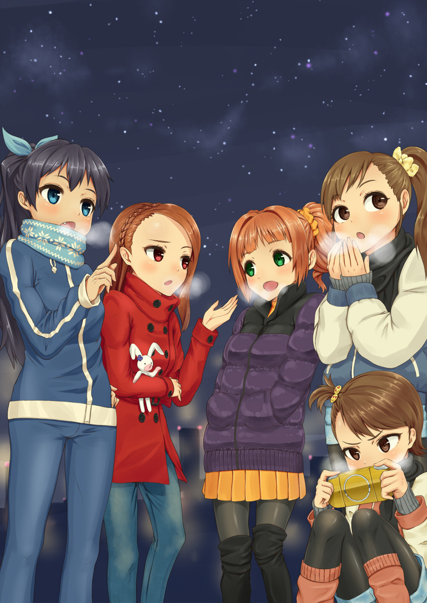 minase iori, ganaha hibiki, takatsuki yayoi, futami mami, futami ami, and 1 more (idolmaster) drawn by yoshiwa_tomo