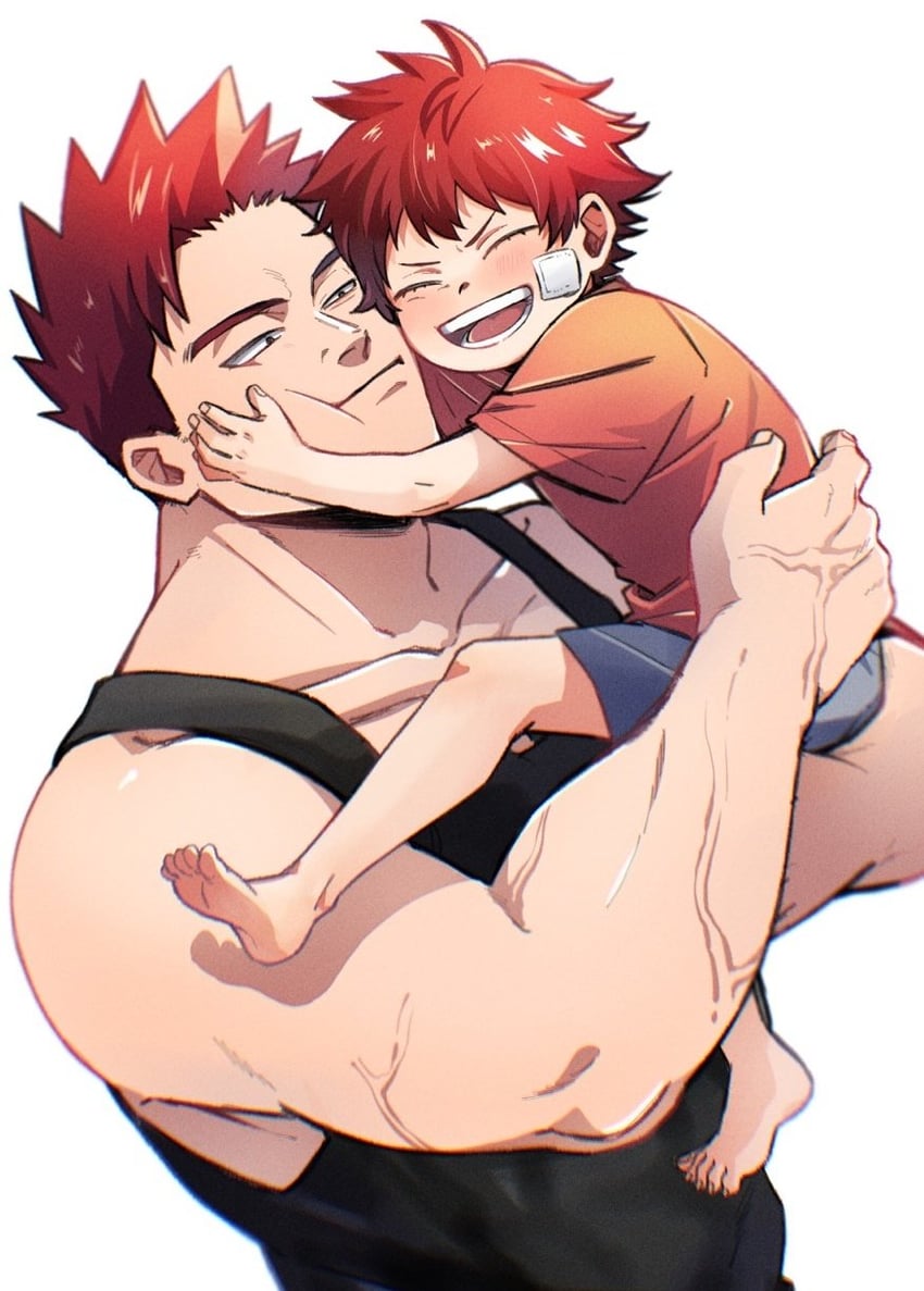 endeavor and todoroki touya (boku no hero academia) drawn by nishino_(fetv8484)