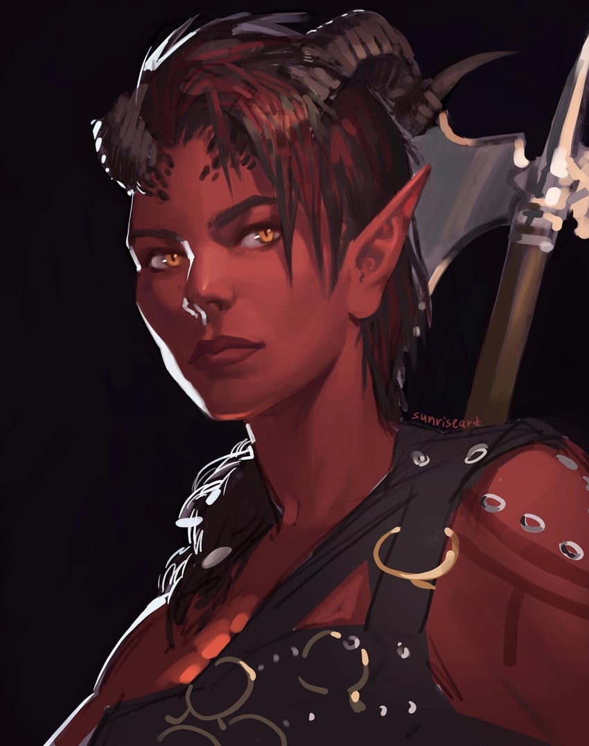karlach (dungeons & dragons and 2 more) drawn by sunriseart3
