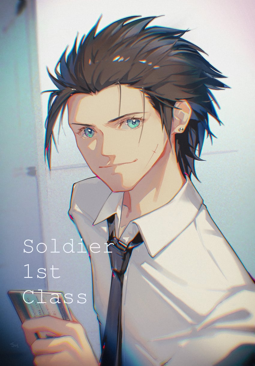 zack fair (final fantasy and 2 more) drawn by shir_l1