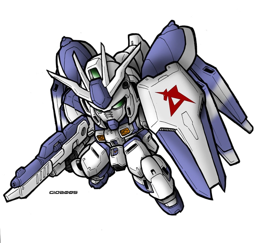 hi-nu gundam (gundam and 3 more) drawn by gio_tengco