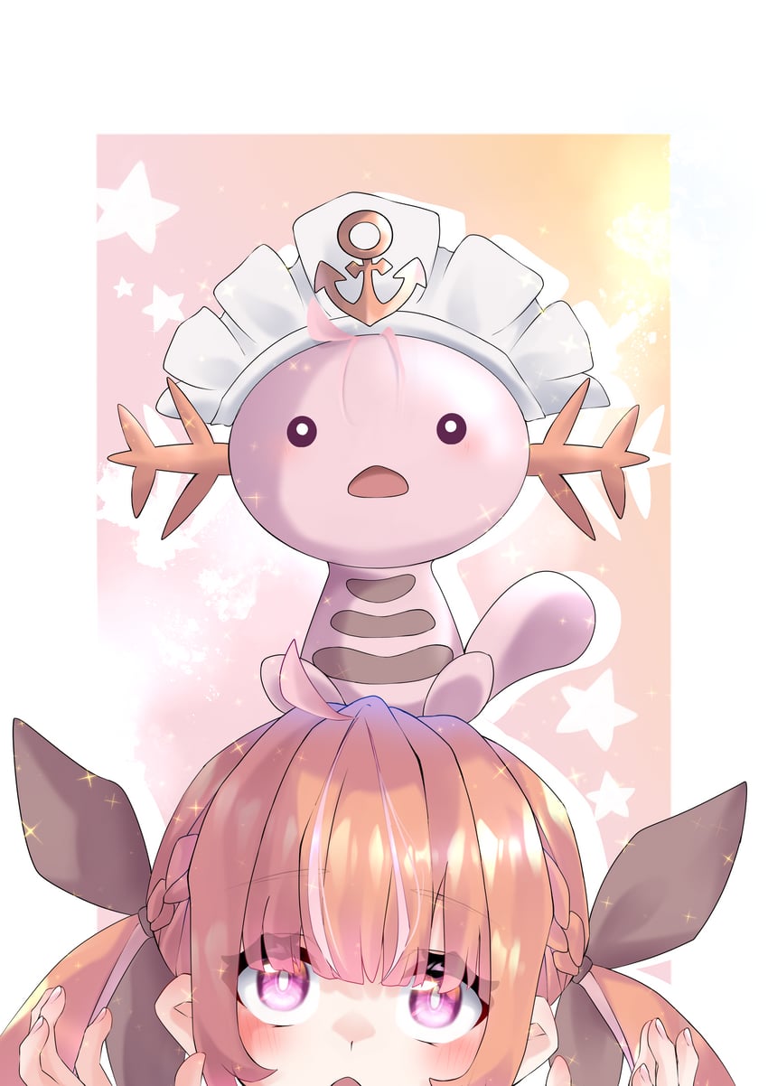 minato aqua and wooper (pokemon and 1 more) drawn by sashimi_(sasimi561)