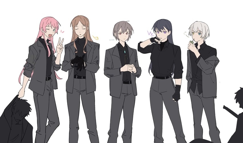 chihaya anon, nagasaki soyo, shiina taki, takamatsu tomori, and kaname raana (bang dream! and 1 more) drawn by iebauhoamnait