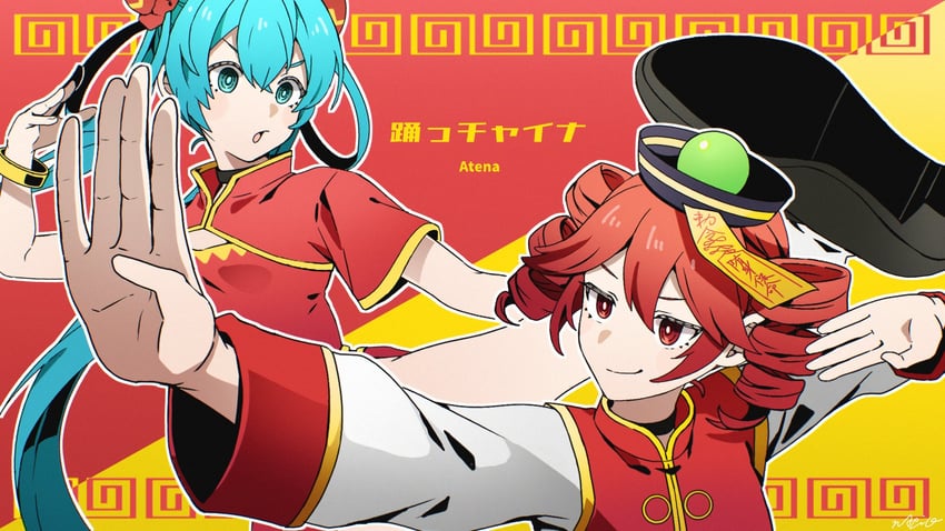 hatsune miku and kasane teto (vocaloid and 2 more) drawn by napio