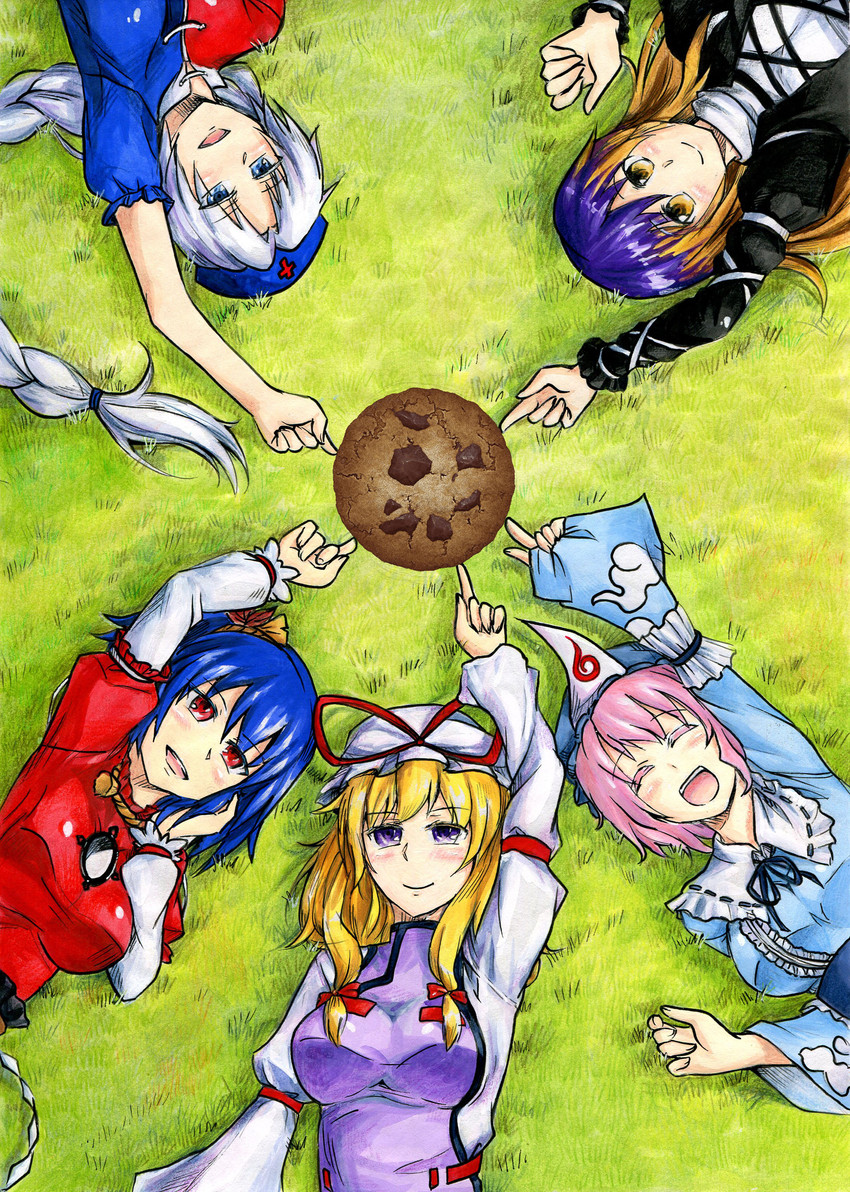 yakumo yukari, saigyouji yuyuko, hijiri byakuren, yasaka kanako, and yagokoro eirin (touhou and 1 more) drawn by kijiwu
