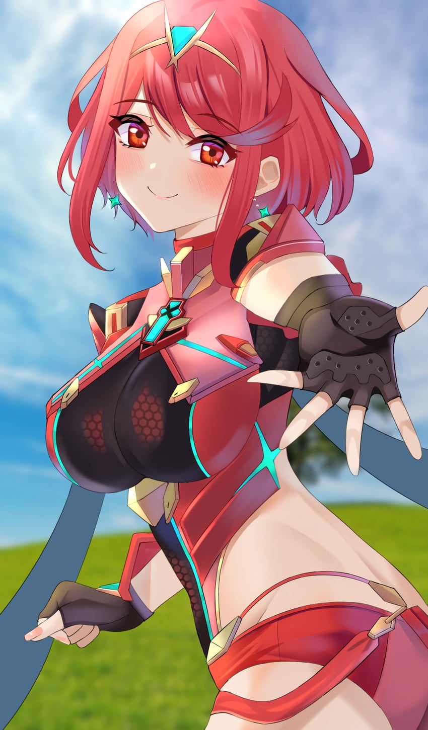 pyra (xenoblade chronicles and 1 more) drawn by kyaro_(wanu_14)