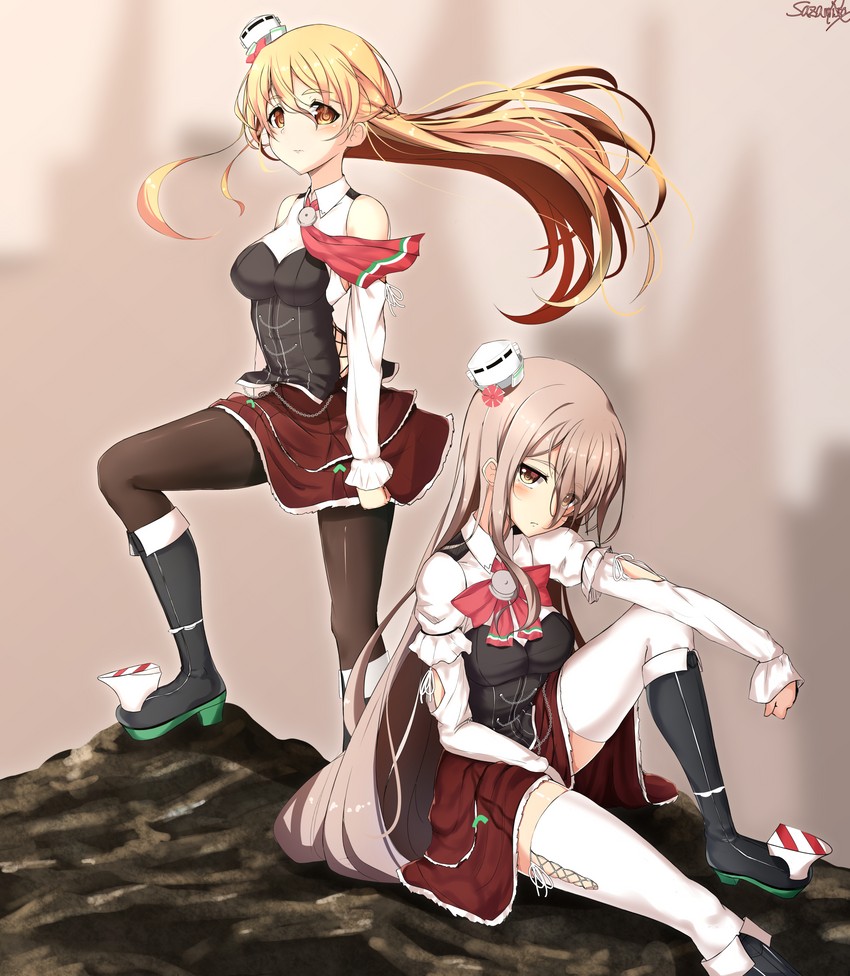 pola, zara, and zara due (kantai collection and 2 more) drawn by sazamiso_rx