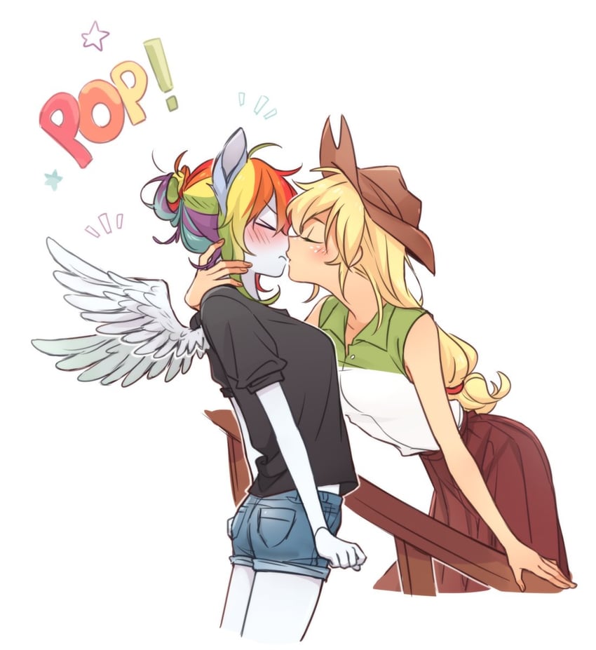 rainbow dash and applejack (my little pony and 2 more) drawn by dcon_34
