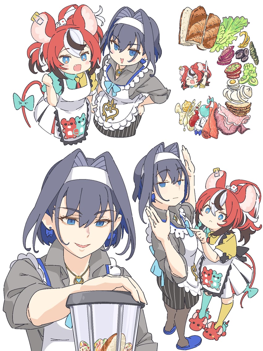 ouro kronii and hakos baelz (hololive and 1 more) drawn by tataki_tuna