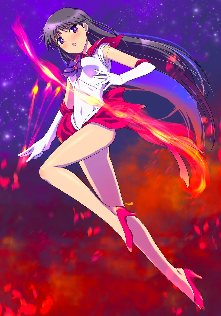 hino rei, sailor mars, and super sailor mars (bishoujo senshi sailor moon) drawn by himehachi_(hime8manga)