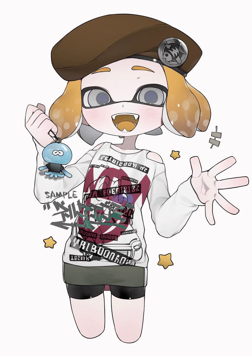 inkling player character, inkling girl, and jellyfish (splatoon) drawn by gomi20021021