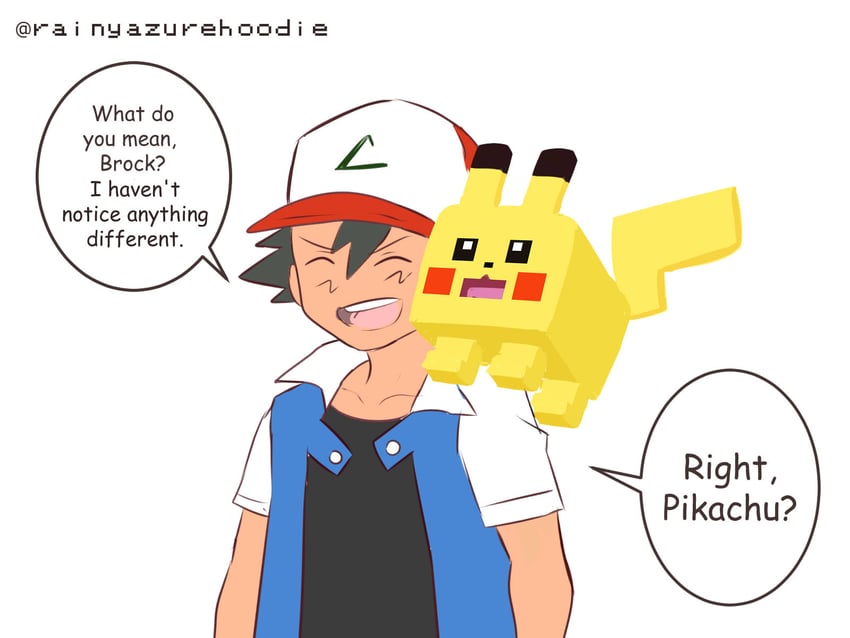 pikachu and ash ketchum (pokemon and 1 more) drawn by rainyazurehoodie