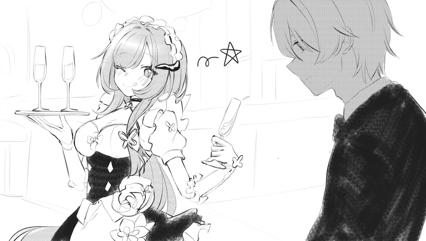 elysia and kevin kaslana (honkai and 1 more) drawn by mi_(27782900)