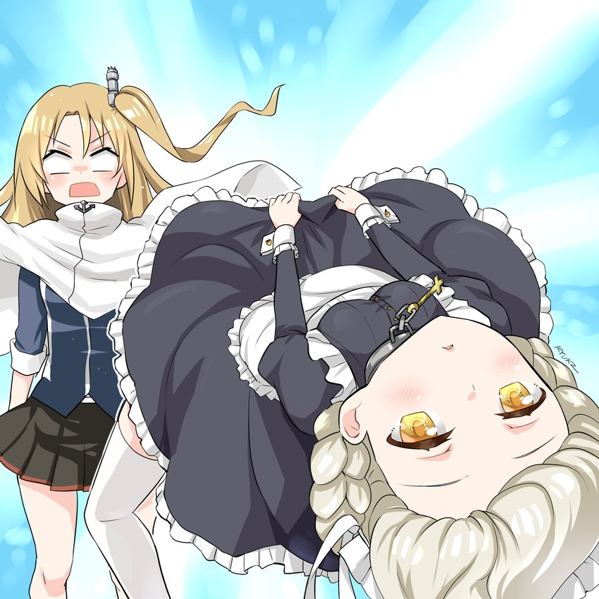 cleveland, sheffield, and serviceman (azur lane and 1 more) drawn by ryuki_(ryukisukune)
