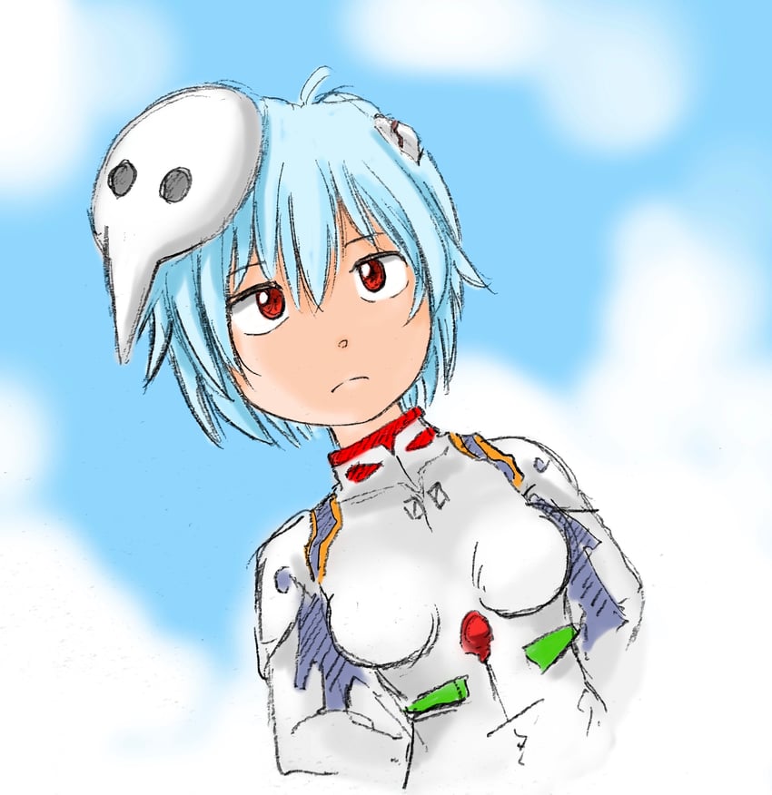 ayanami rei and sachiel (neon genesis evangelion) drawn by marumo_516