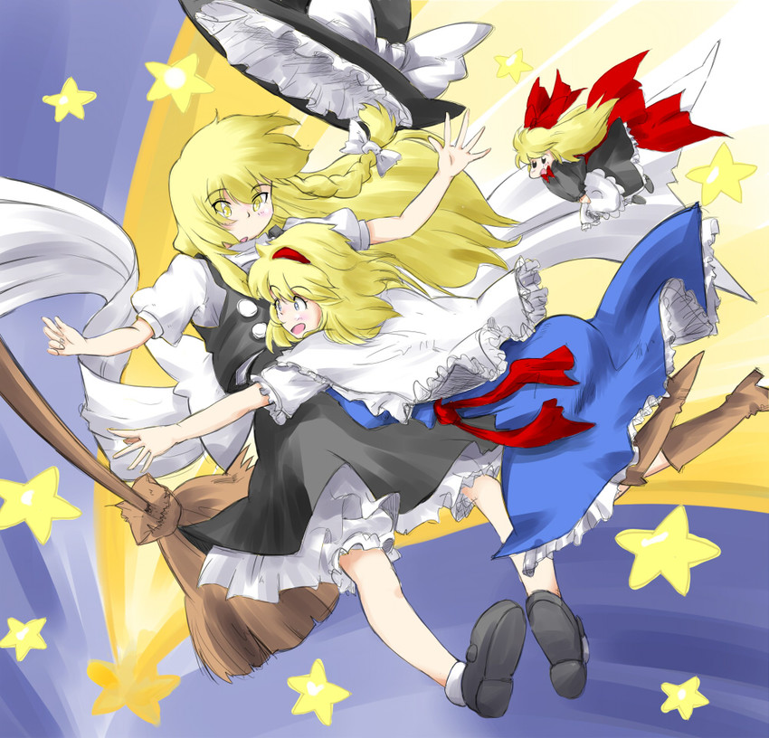 kirisame marisa, alice margatroid, and shanghai doll (touhou) drawn by non_(z-art)