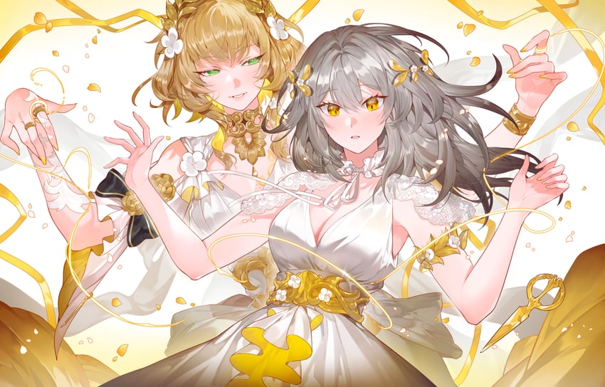 trailblazer, stelle, and aglaea (honkai and 1 more) drawn by mcmclunar_(kaz)