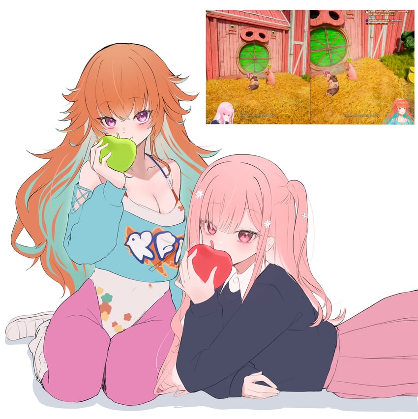 mori calliope and takanashi kiara (hololive and 2 more) drawn by shunnukiki
