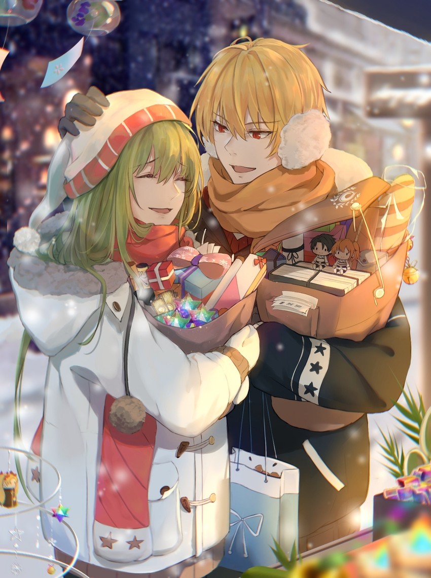 fujimaru ritsuka, gilgamesh, and enkidu (fate and 3 more) drawn by nanako_(user_zcmj5835)