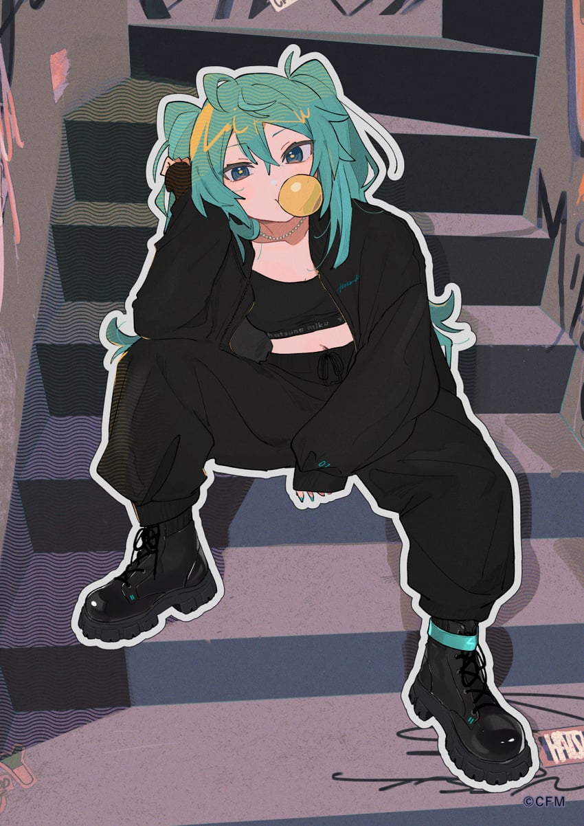 hatsune miku (vocaloid and 1 more) drawn by hassan_(sink916)