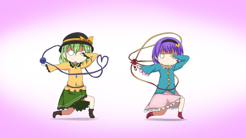 komeiji koishi and komeiji satori (touhou and 1 more) drawn by hanakoori