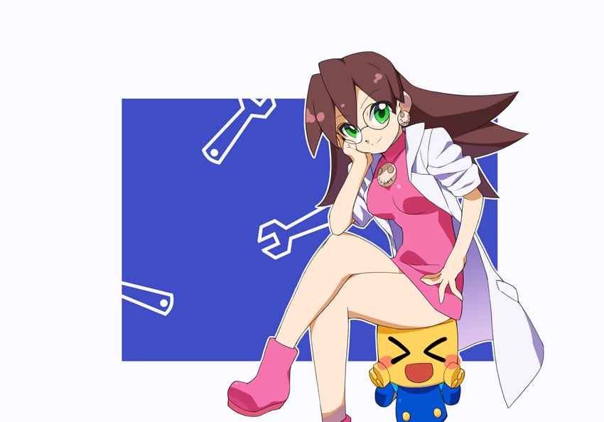 tron bonne and servbot (mega man and 4 more) drawn by kaidou_zx