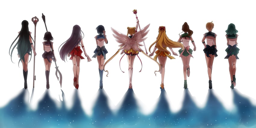 tsukino usagi, sailor moon, mizuno ami, aino minako, hino rei, and 14 more (bishoujo senshi sailor moon and 1 more) drawn by meriru_ururu