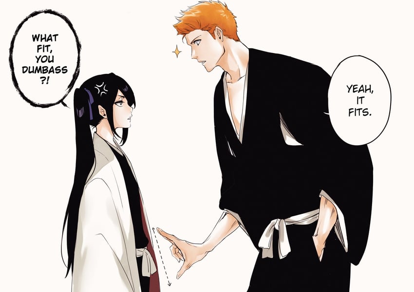 kuchiki rukia and kurosaki ichigo (bleach and 1 more) drawn by sushisalmon95