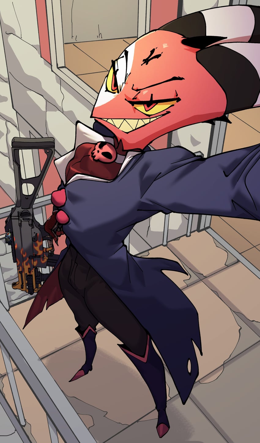 moxxie (helluva boss and 2 more) drawn by hugo_(rushbordie)