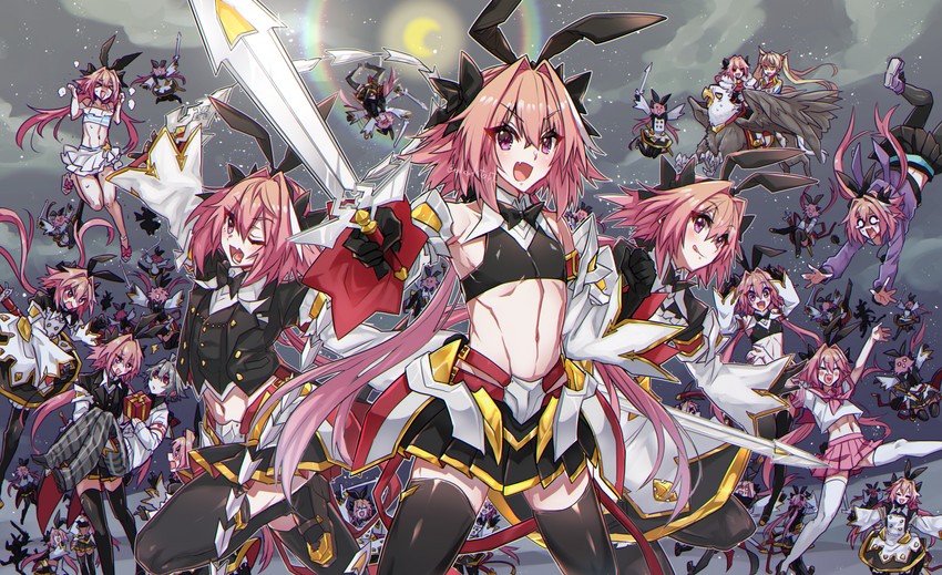 astolfo, sieg, bradamante, and hippogriff (fate and 2 more) drawn by haoro