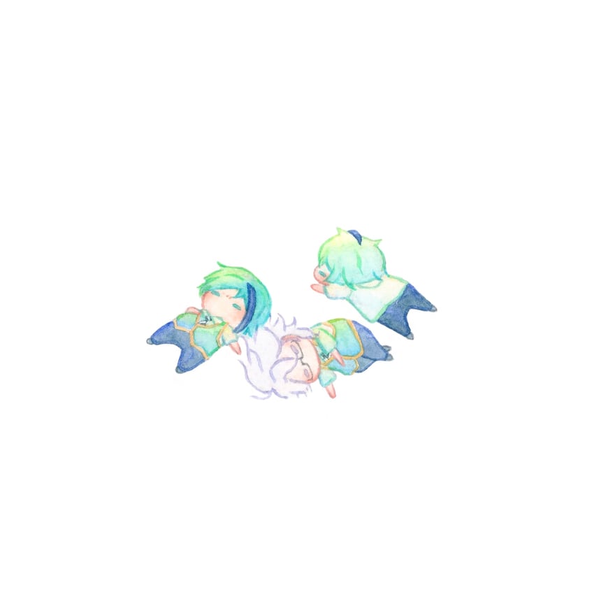 floyd leech, jade leech, and azul ashengrotto (twisted wonderland) drawn by kirakira_huuuki