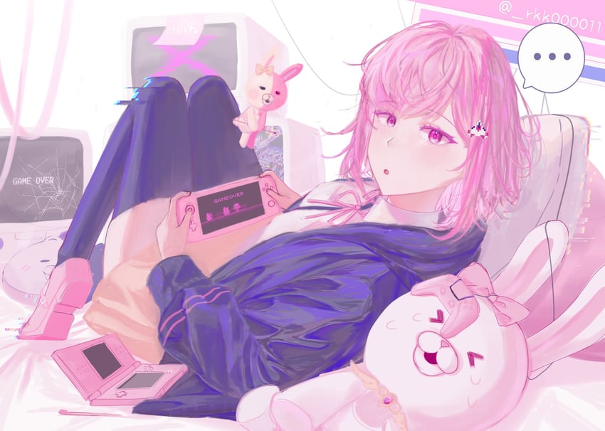 nanami chiaki, monomi, and usami (danganronpa and 2 more) drawn by lekka_(rekkax_uitta)