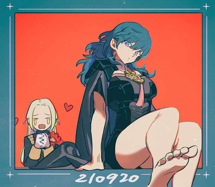 female byleth and edelgard von hresvelg (fire emblem and 1 more) drawn by haun