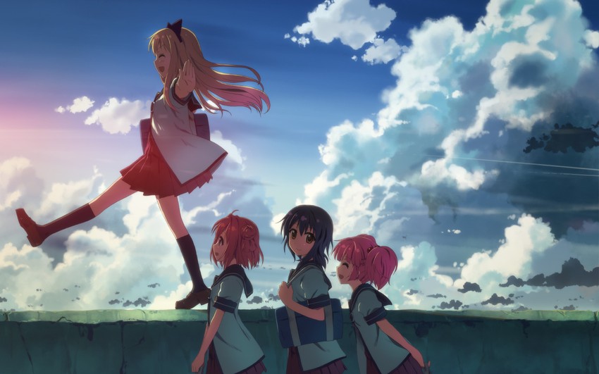 toshinou kyouko, akaza akari, funami yui, and yoshikawa chinatsu (yuruyuri) drawn by yuuki_tatsuya