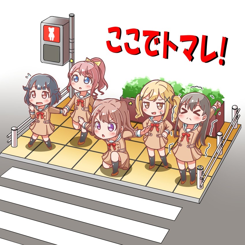 ichigaya arisa, toyama kasumi, hanazono tae, yamabuki saya, and ushigome rimi (bang dream!) drawn by kyou_(fr39)