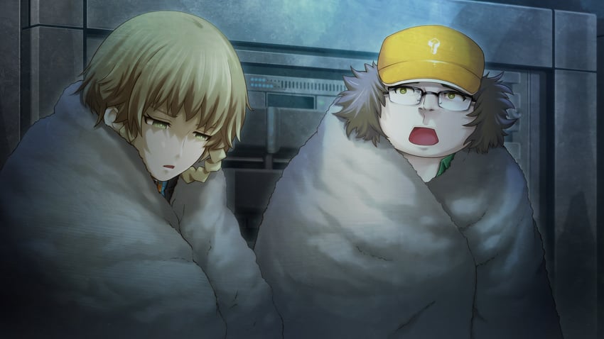 amane suzuha and hashida itaru (steins;gate and 1 more) drawn by huke
