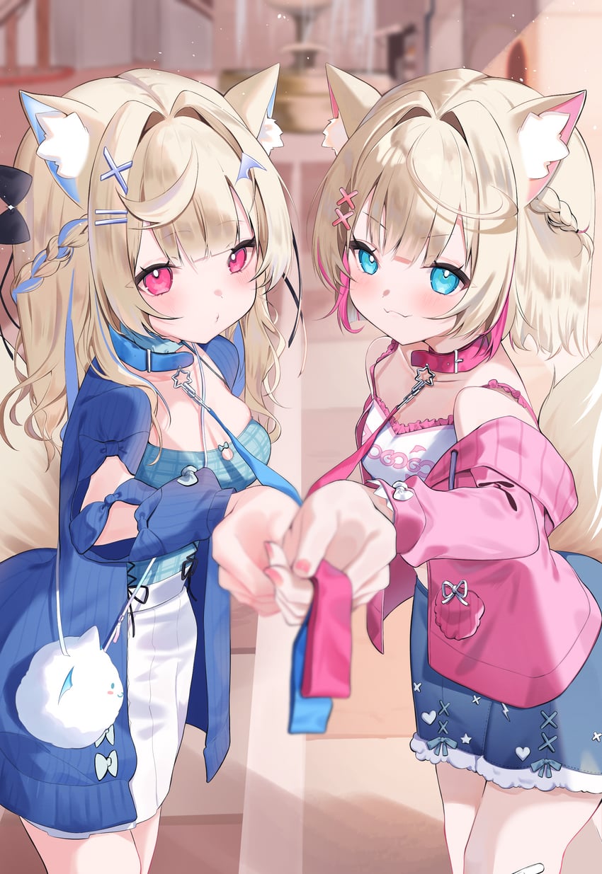 fuwawa abyssgard and mococo abyssgard (hololive and 1 more) drawn by tachibana_shiro