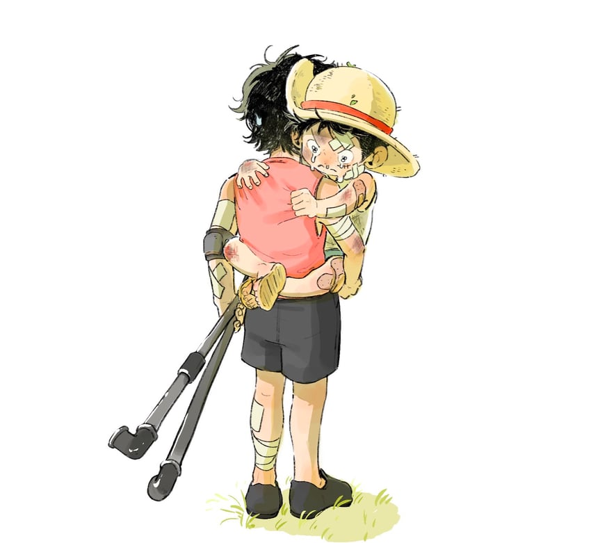 monkey d. luffy and portgas d. ace (one piece) drawn by c_a_k_e