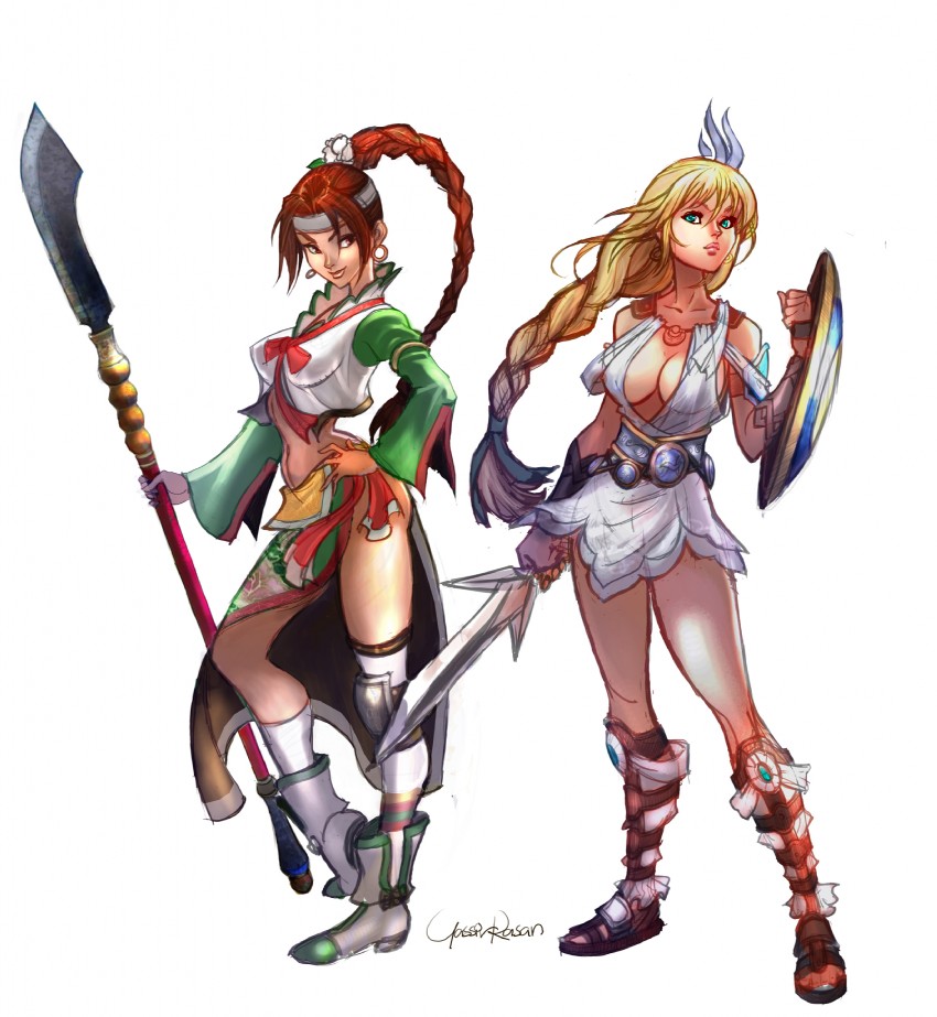 sophitia alexandra and seong mi-na (soulcalibur and 1 more) drawn by seeso2d