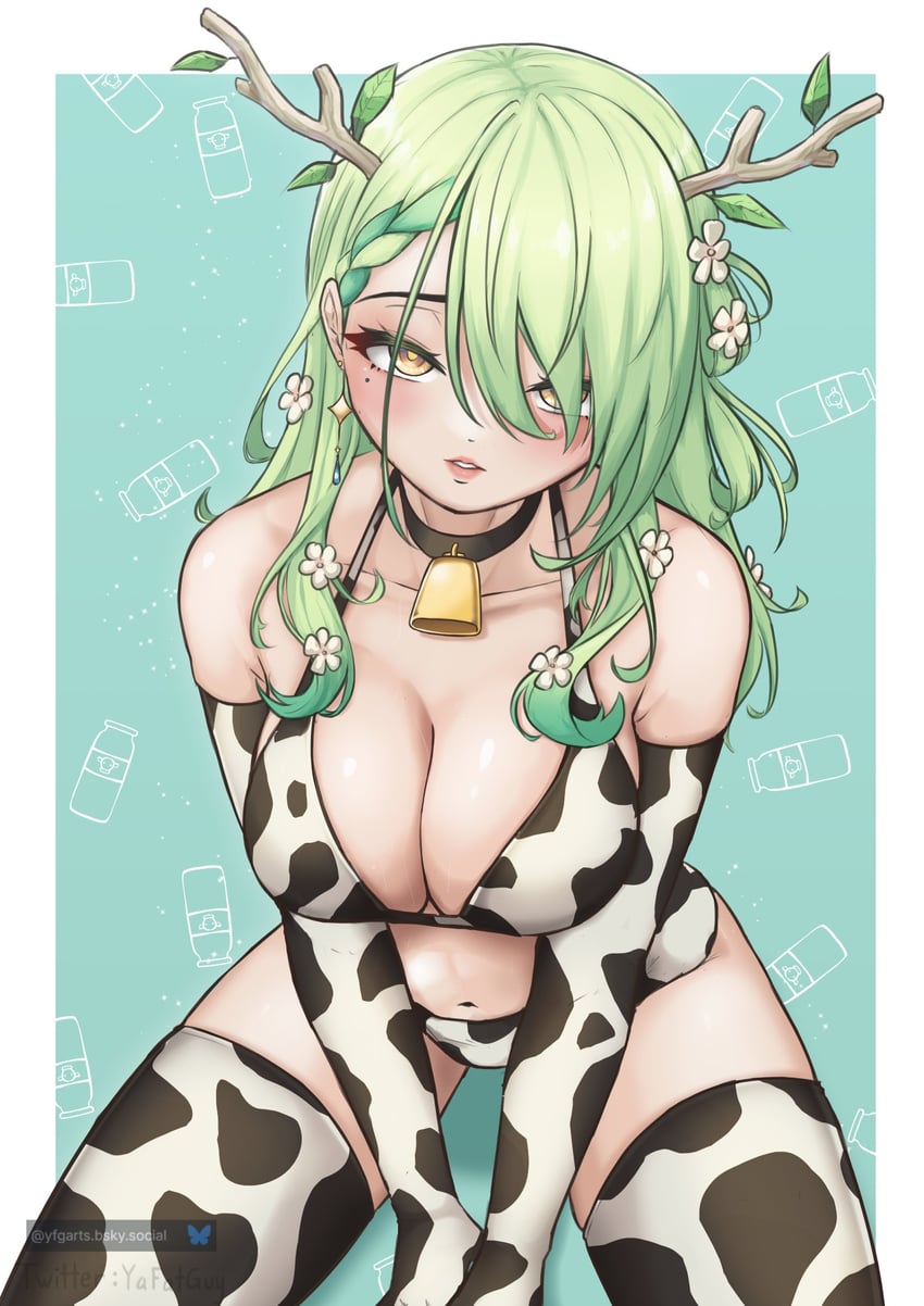 ceres fauna (hololive and 1 more) drawn by yafatguy