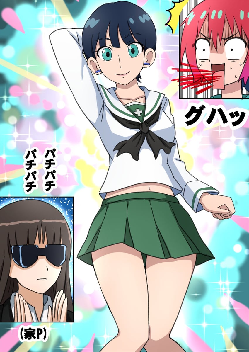 amate yuzuriha, nishizumi shiho, and tamaki yuzuriha (girls und panzer and 2 more) drawn by omachi_(slabco)