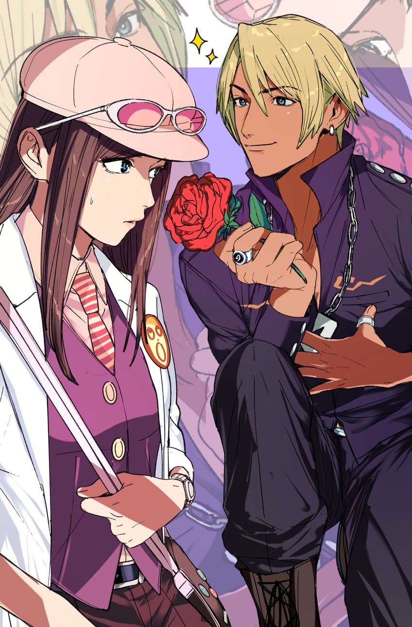 klavier gavin and ema skye (ace attorney and 2 more) drawn by amikoiiko