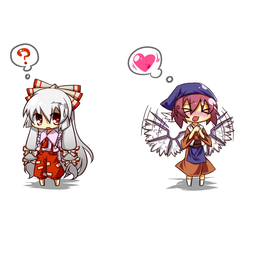 fujiwara no mokou, mystia lorelei, and okamisty (touhou and 1 more) drawn by eiri_(eirri)